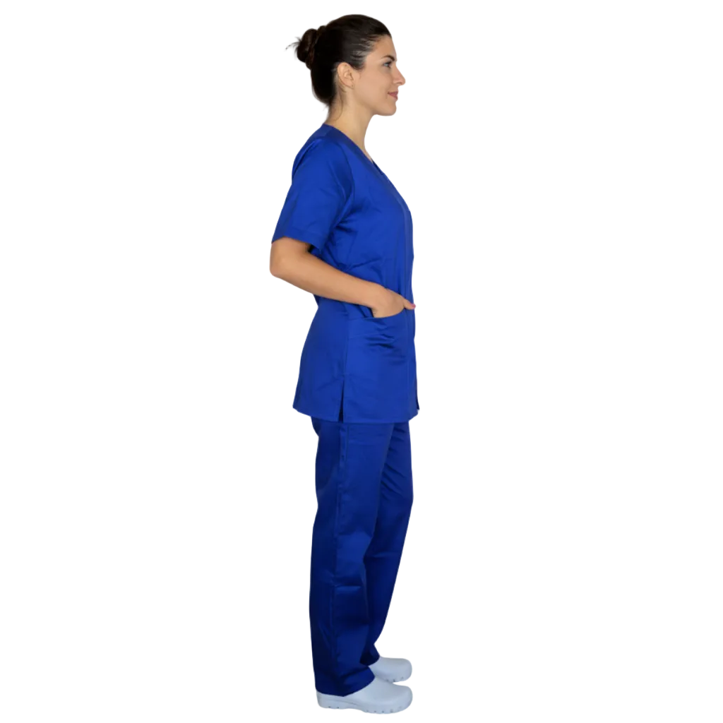 Divisa da Lavoro Completa Donna Zip Blu Royal Mezza Manica – COD: 8392