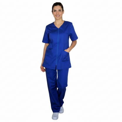Divisa da Lavoro Completa Donna Zip Blu Royal Mezza Manica – COD: 8392