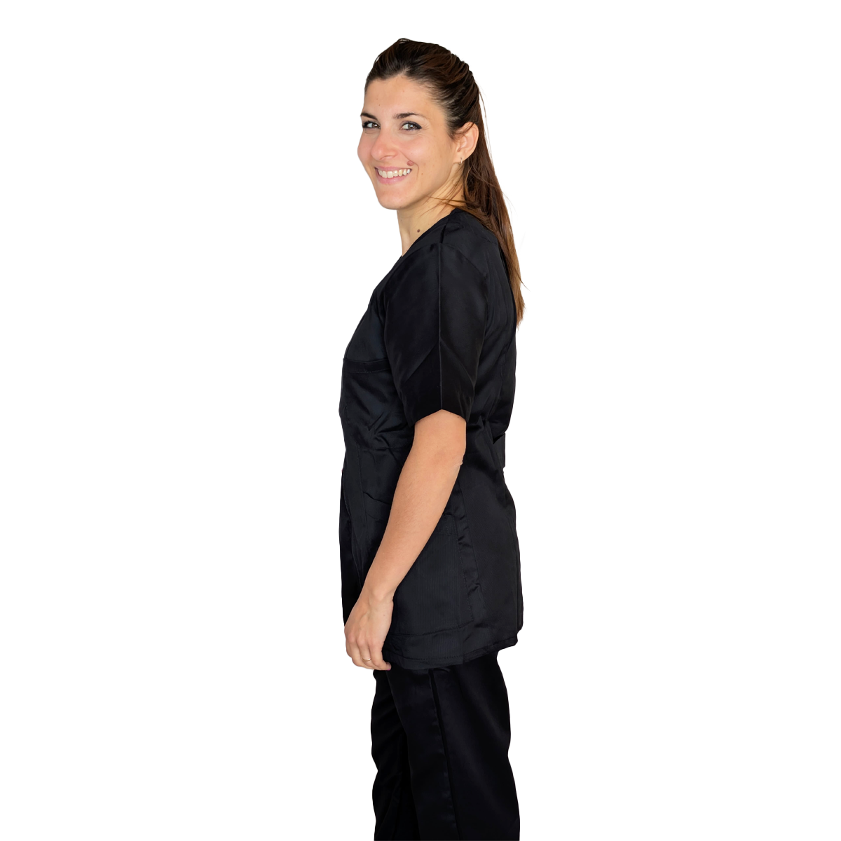 Divisa da lavoro donna,con zip "NERO" cod: 0305