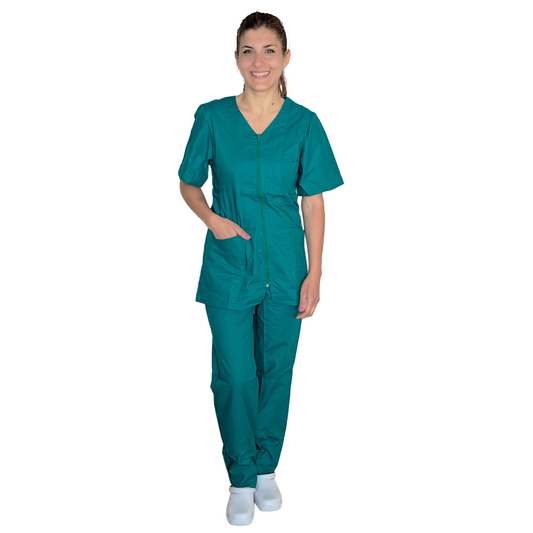 Divisa da lavoro con zip verde cod: 8323