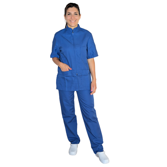 Divisa da lavoro,unisex, zip collo coreano "colore blu royal" cod: 1912