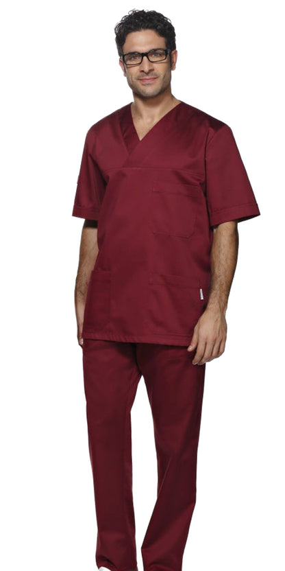 Divisa da lavoro collo V "bordeaux" cod: 050520