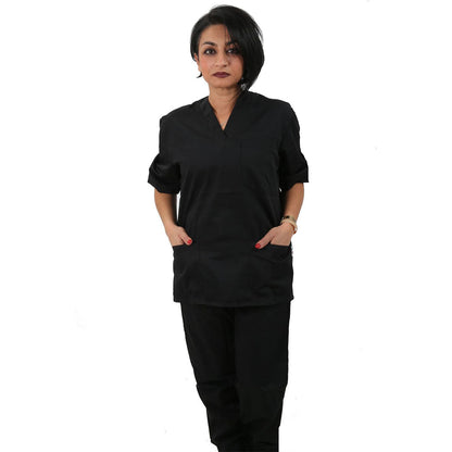 Divisa unisex da lavoro,scollo V "NERO" cod: 8293