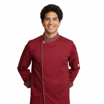Giacca da Chef Cook Bordeaux, Bottoni Automatici, Polycotton Made in Italy – COD: 7753