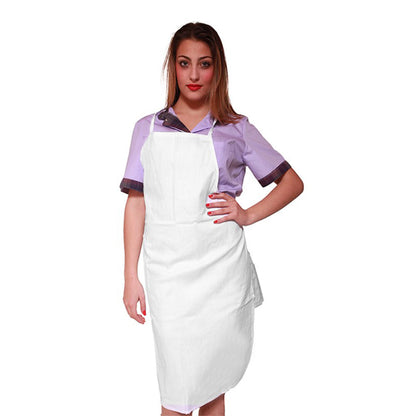 Grembiule parannanza con pettorina "bianco" cod:8096
