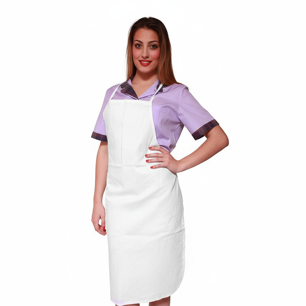 Grembiule parannanza con pettorina "bianco" cod:8096