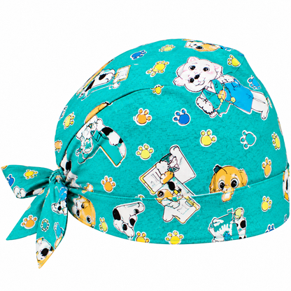 Bandana da lavoro fantasia fumetto verde 100% cotone, cod. 3766
