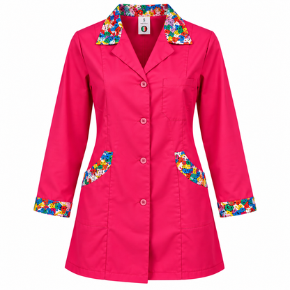 Camice donna slim fit fucsia con lettere, Made in Italy | Cod. 131