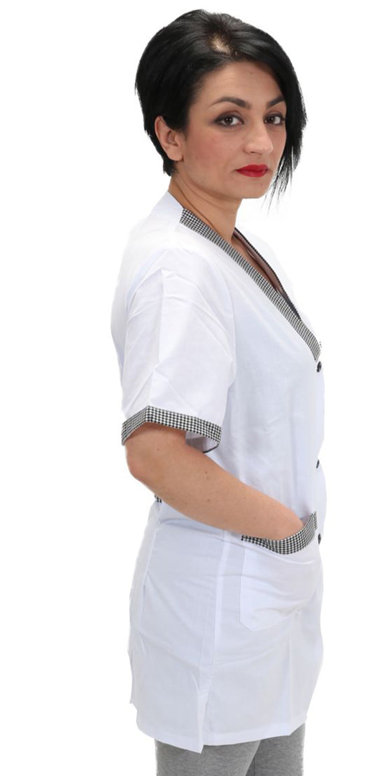 casacca,camice da lavoro, mm profilo "sale e pepe" cod: 7173