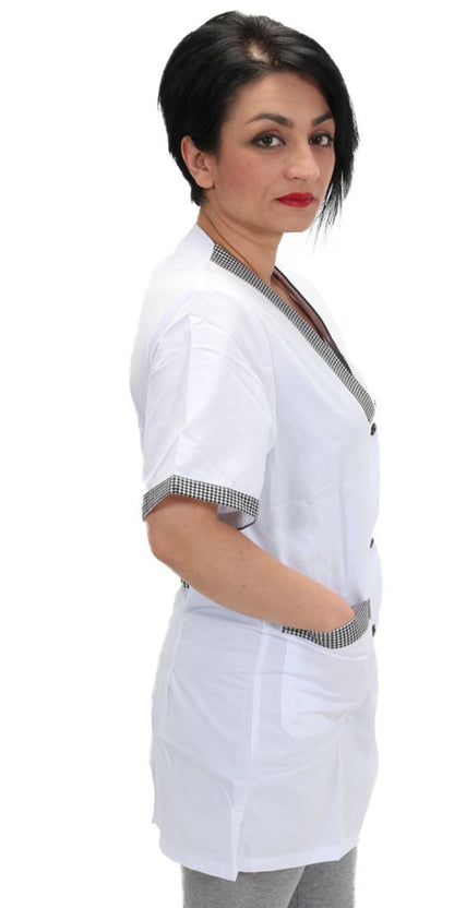 casacca,camice da lavoro, mm profilo "sale e pepe" cod: 7173