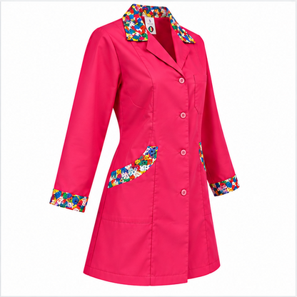 Camice donna slim fit fucsia con lettere, Made in Italy | Cod. 131