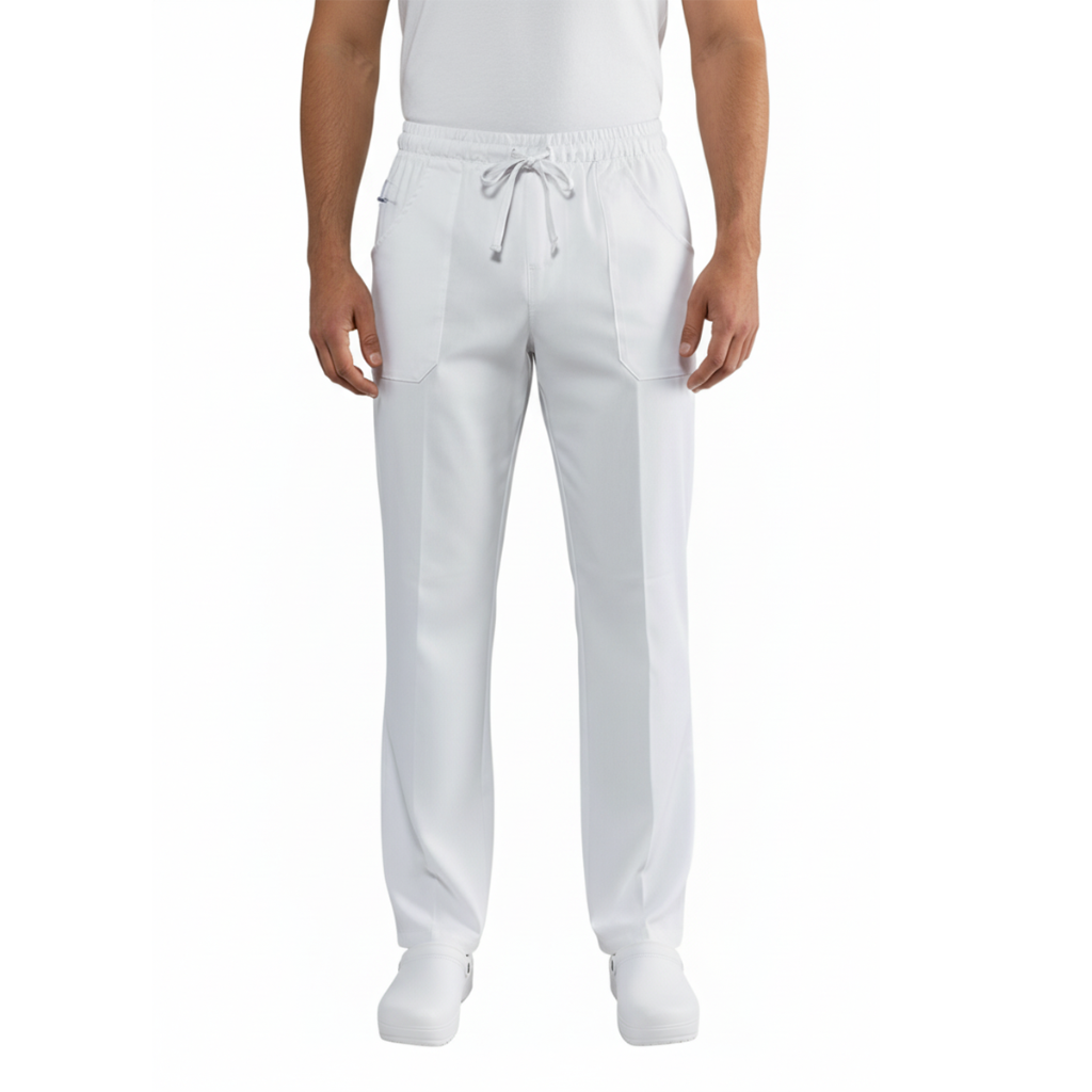 Pantaloni da Lavoro Bianchi Regular-Fit UNISEX, Cotone Misto Made in Italy – COD: 7807
