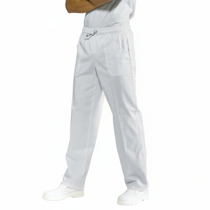 Pantaloni da Lavoro Bianchi Regular-Fit UNISEX, Cotone Misto Made in Italy – COD: 7807