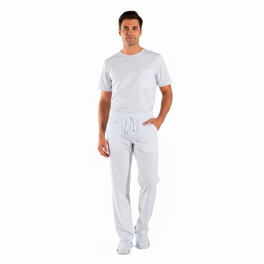 Pantalone da lavoro Unisex SLIM FIT "BIANCO" cod: 1805