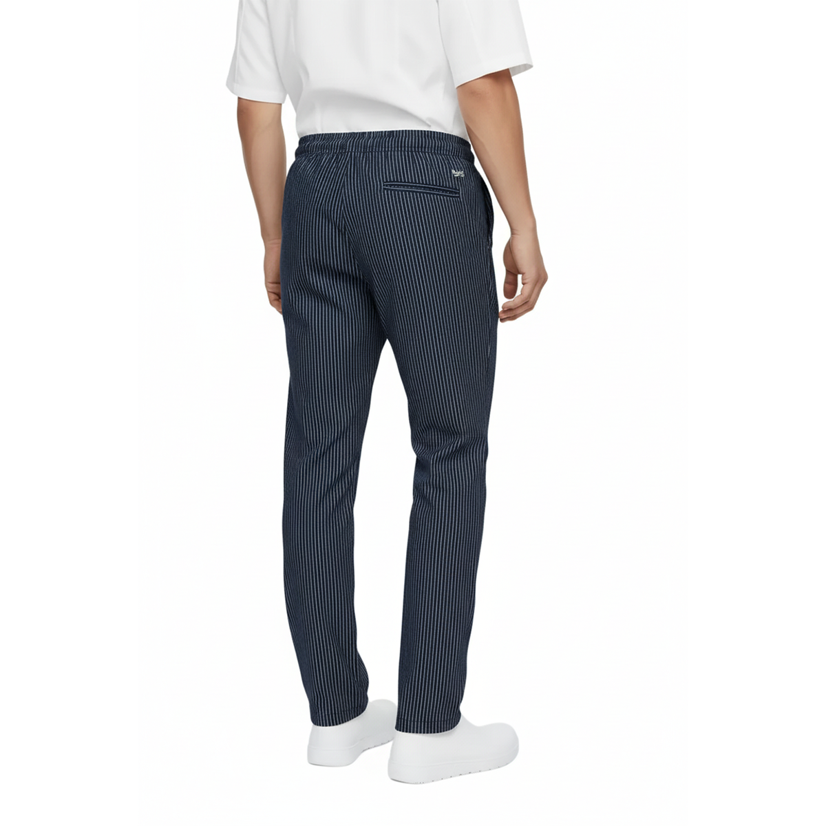 Pantaloni da Cucina Rigati Blu Regular-Fit UNISEX, Polycotton Made in Italy – COD: 7822