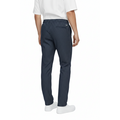 Pantaloni da Cucina Rigati Blu Regular-Fit UNISEX, Polycotton Made in Italy – COD: 7822