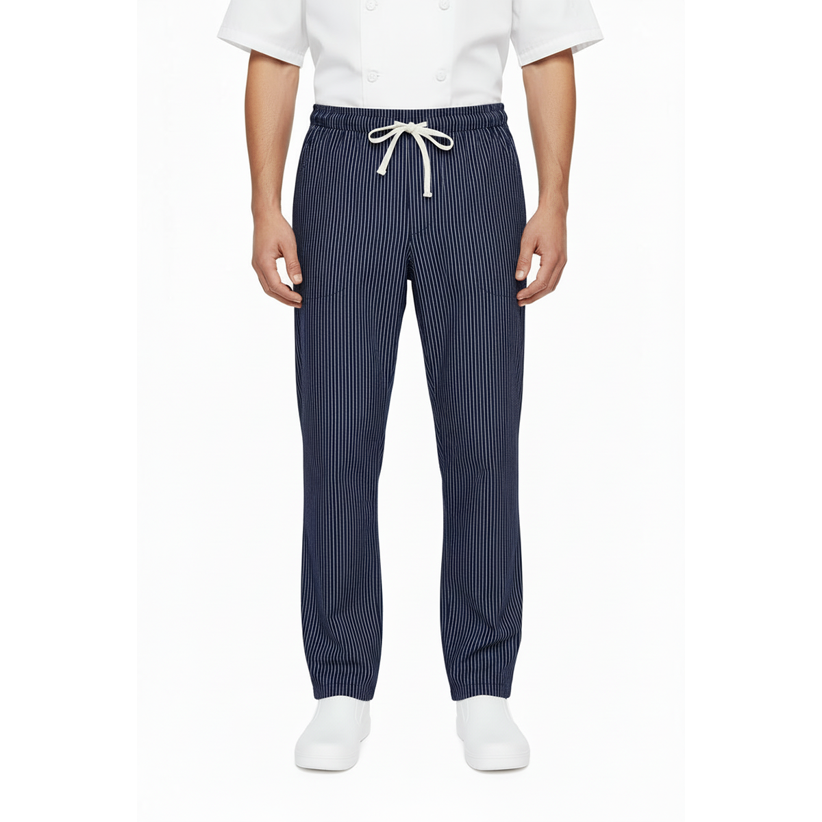 Pantaloni da Cucina Rigati Blu Regular-Fit UNISEX, Polycotton Made in Italy – COD: 7822