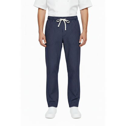 Pantaloni da Cucina Rigati Blu Regular-Fit UNISEX, Polycotton Made in Italy – COD: 7822