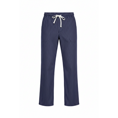 Pantaloni da Cucina Rigati Blu Regular-Fit UNISEX, Polycotton Made in Italy – COD: 7822