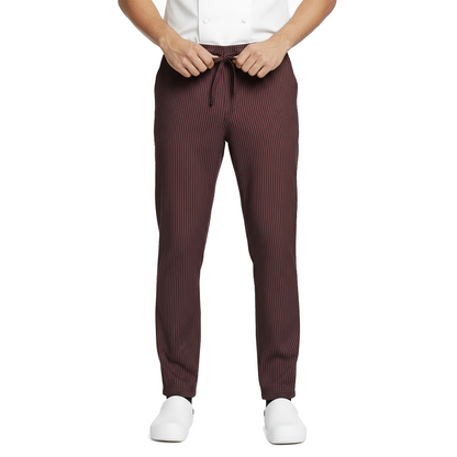 Pantaloni da Cucina Rigati Bordeaux Regular-Fit UNISEX, Polycotton Made in Italy – COD: 7906