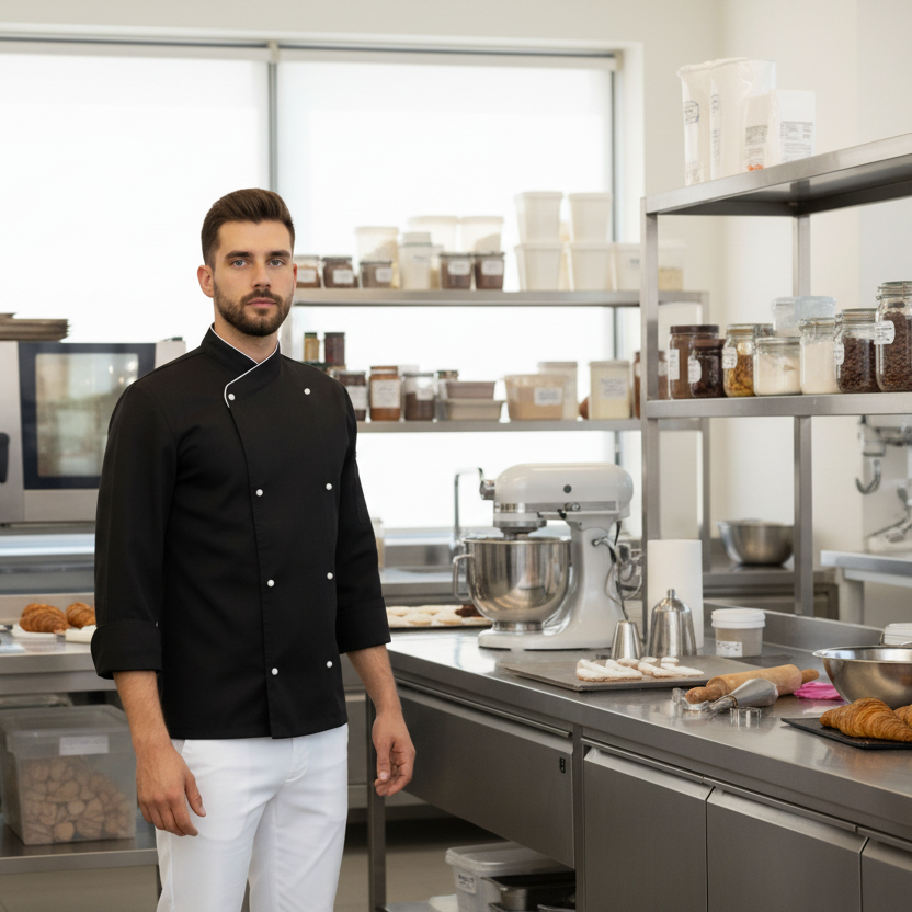 Giacca cuoco-chef "nero slim" cod: 7685
