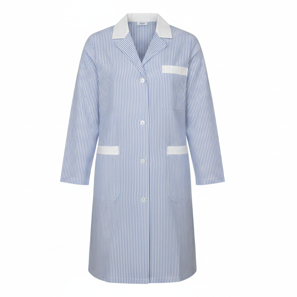 camice da lavoro donna,rigo azzurro ML cod:7647