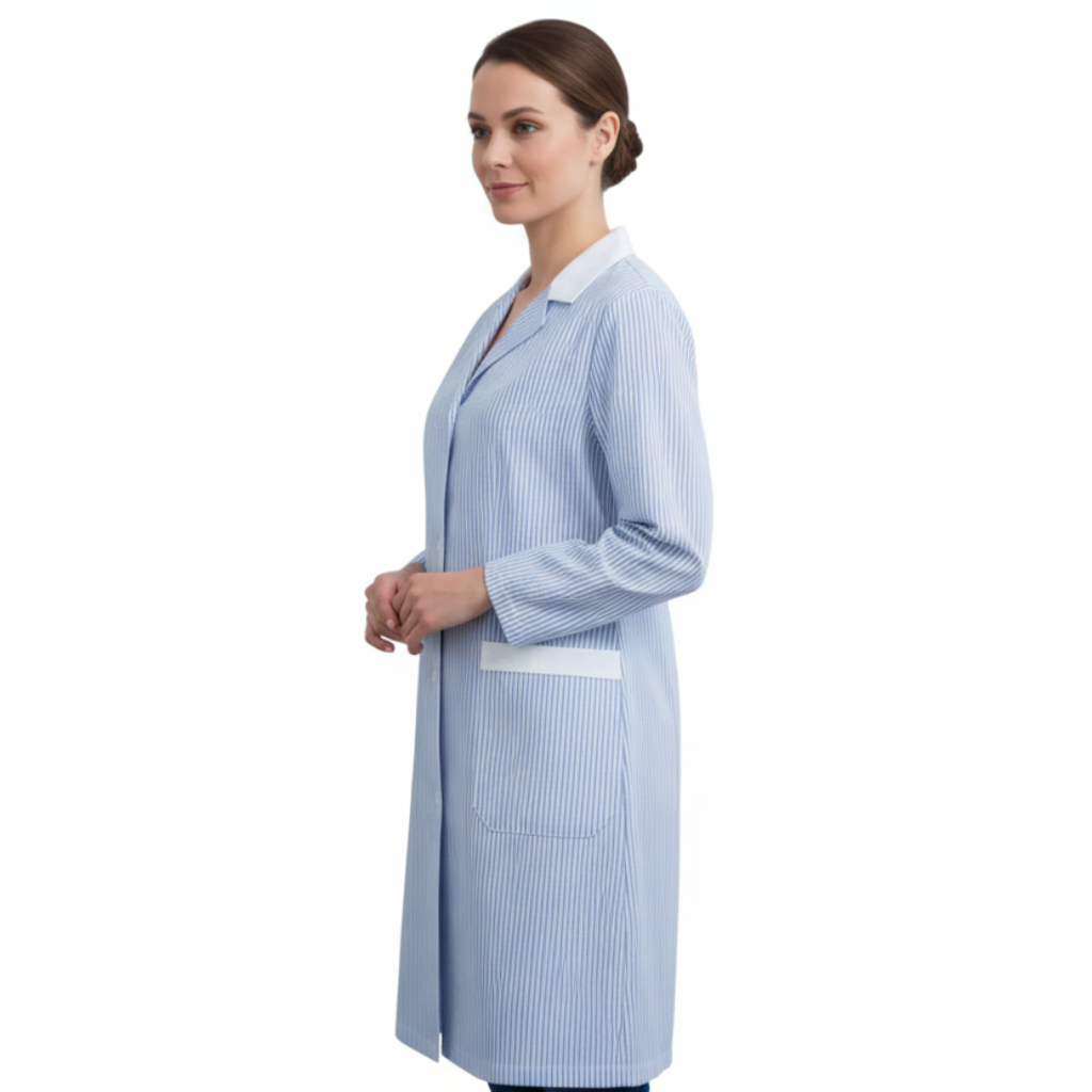 camice da lavoro donna,rigo azzurro ML cod:7647