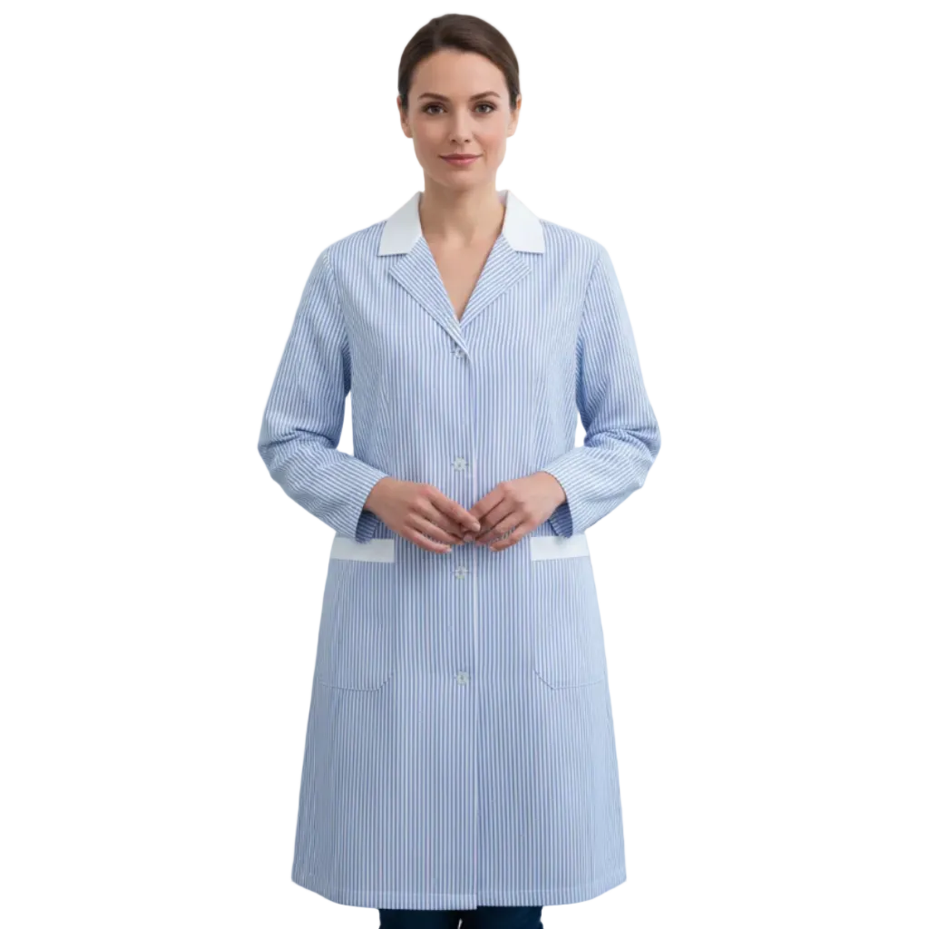 camice da lavoro donna,rigo azzurro ML cod:7647