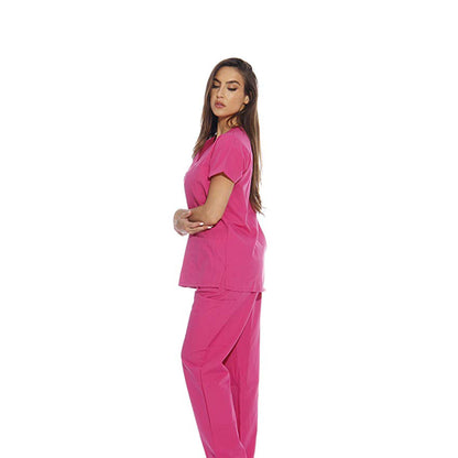 Divisa da lavoro,completa,da donna,scollo  V "Fuchsia" cod: 8347