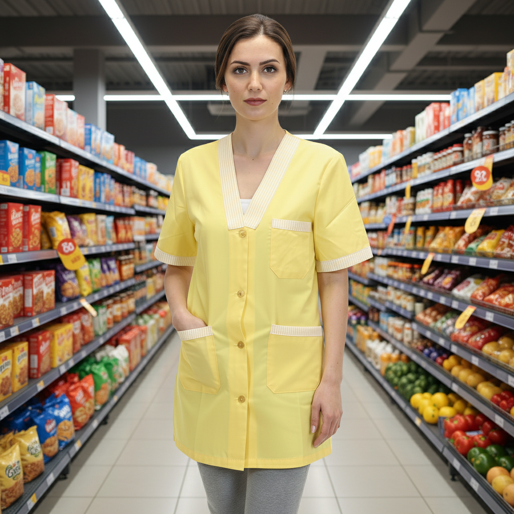 Camice da lavoro,casacca donna MM "giallo" cod: 7258