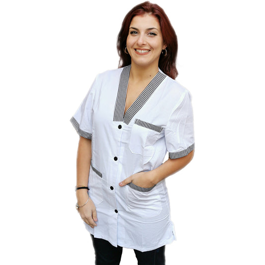 casacca,camice da lavoro, mm profilo "sale e pepe" cod: 7173