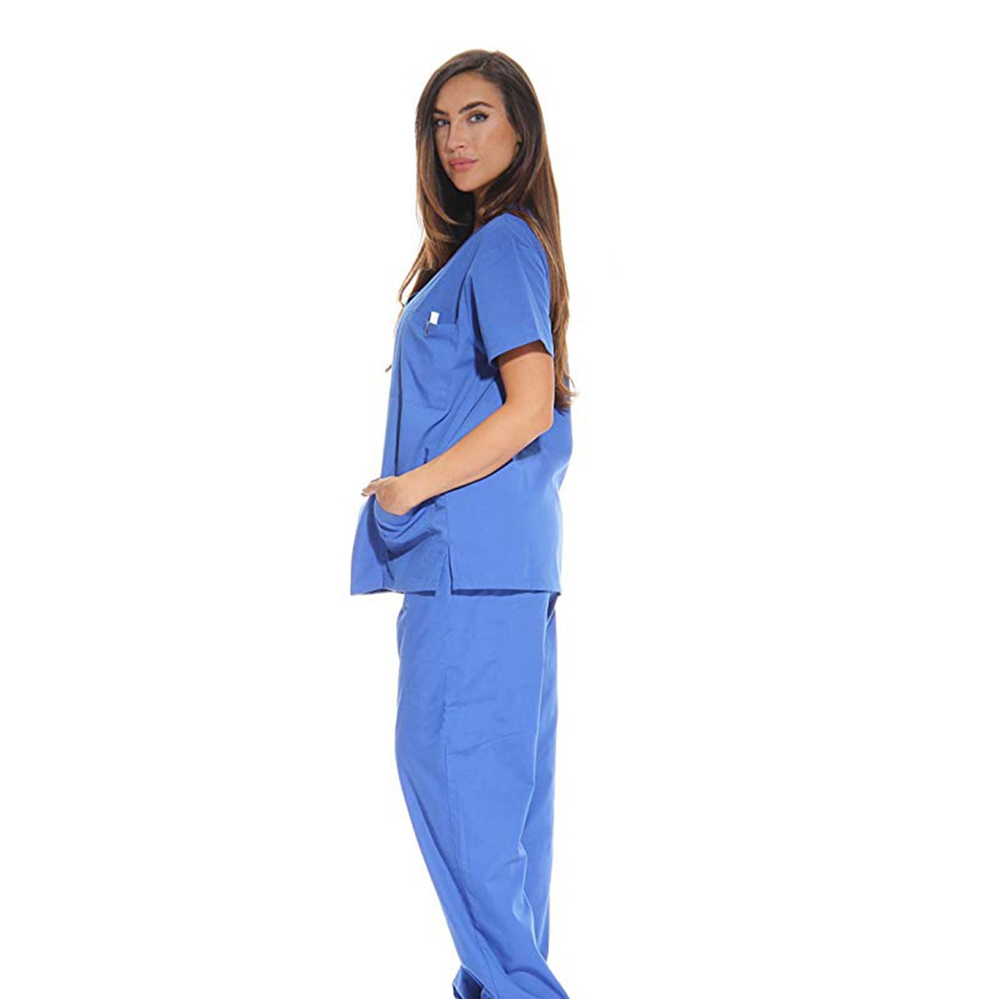 Divisa da lavoro, unisex scollo V "celeste" cod: 060520