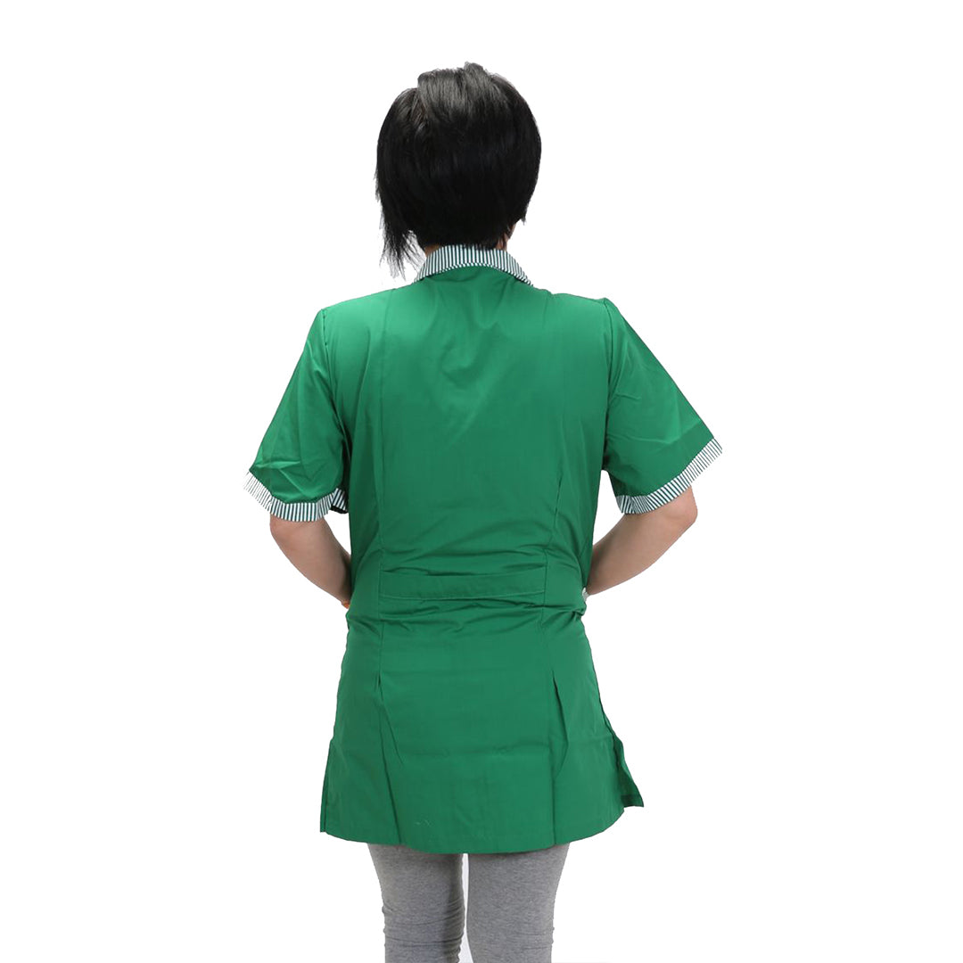 Camice da lavoro donna, casacca verde con profilo MM cod: 7708