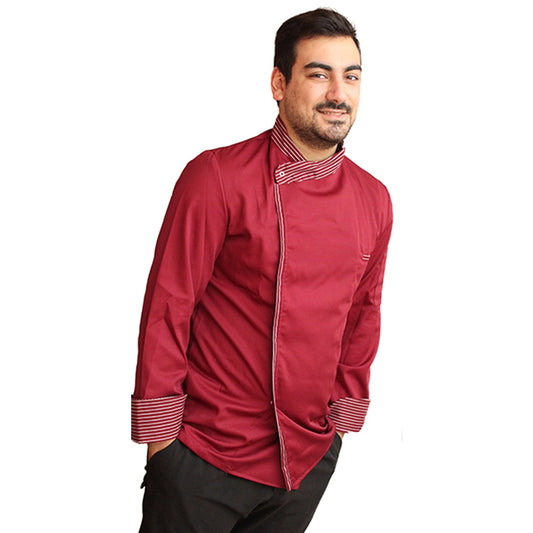 Giacca chef "cook" bordeaux con automatici cod:7753