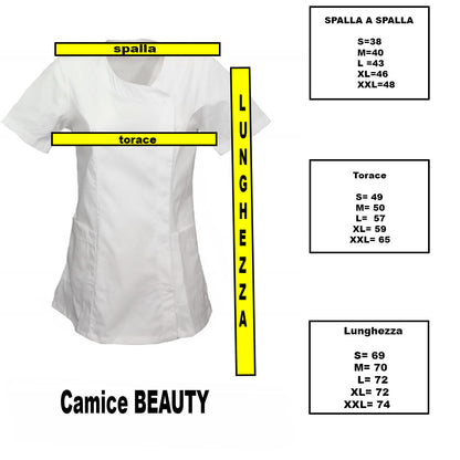 Camice,casacca da lavoro donna, Modello beauty Bianco Cod:290723