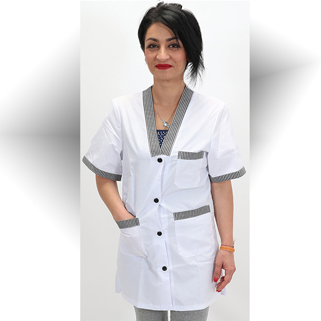 casacca,camice da lavoro, mm profilo "sale e pepe" cod: 7173