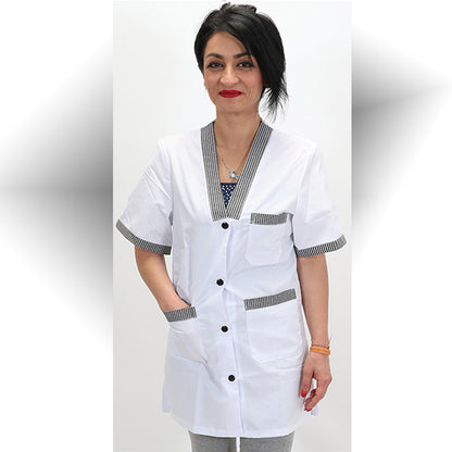 casacca,camice da lavoro, mm profilo "sale e pepe" cod: 7173