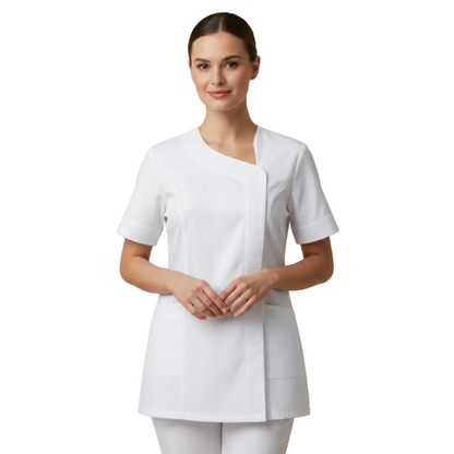 Camice Casacca da Lavoro Donna Mod. Beauty Bianco cod. 290723 – Made in Italy