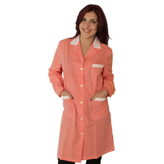 camice da lavoro donna, rigo rosso ML cod:7649