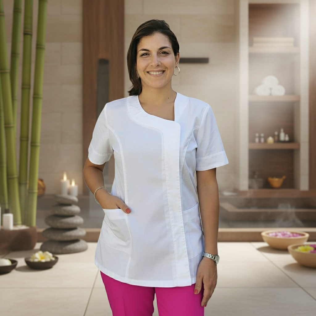 Camice,casacca da lavoro donna, Modello beauty Bianco Cod:290723