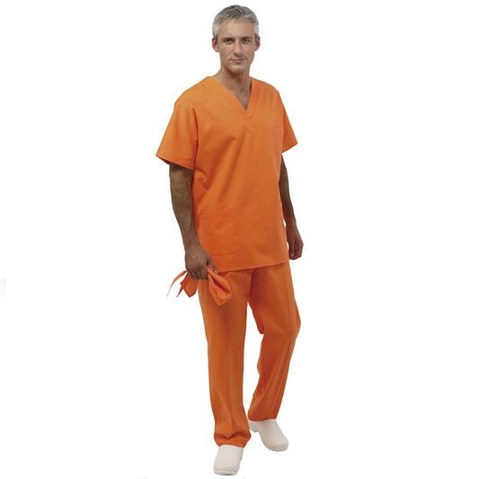 Divisa da lavoro,completa,unisex,scollo V "arancio" cod: 8316