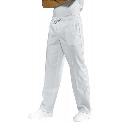 Pantaloni da lavoro ,bianchi "regular-fit" UNISEX cod:7807