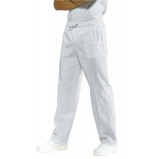 Pantaloni da lavoro ,bianchi "regular-fit" UNISEX cod:7807