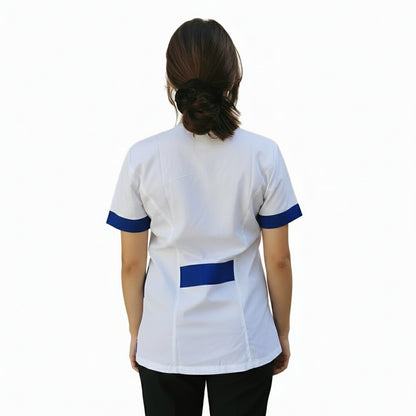 Camice da lavoro,casacca donna Modello beauty Bianco inserto blu Cod: 290721