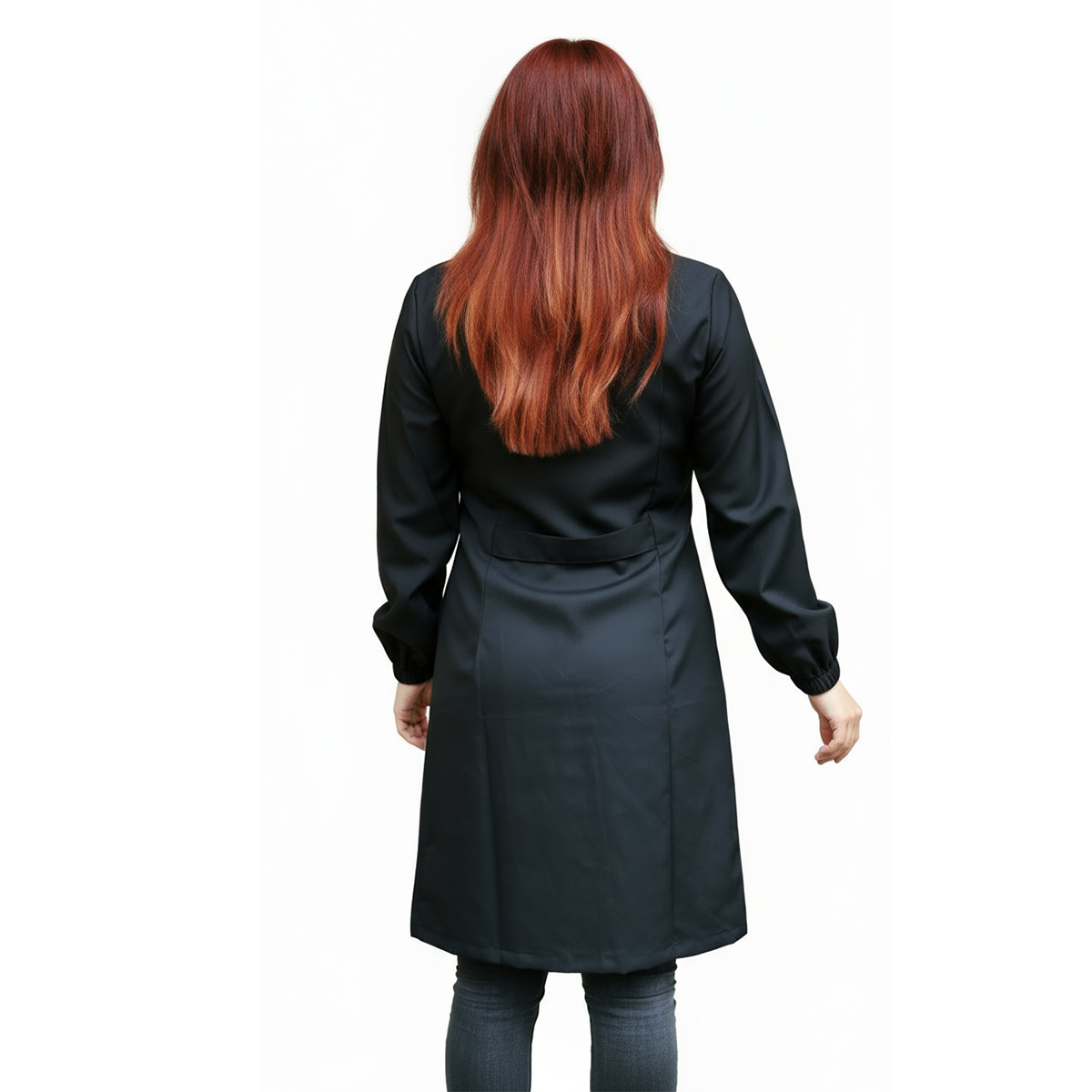 camice da lavoro donna,classico misto cotone no-stiro"nero" cod: 200521