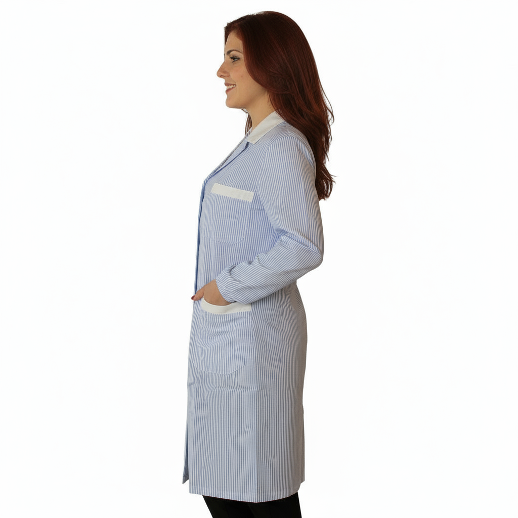 camice da lavoro donna,rigo azzurro ML cod:7647