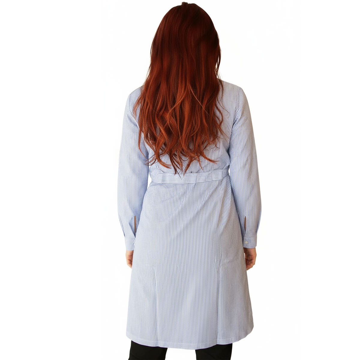 camice da lavoro donna,rigo azzurro ML cod:7647