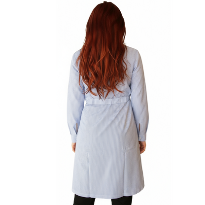 camice da lavoro donna,rigo azzurro ML cod:7647