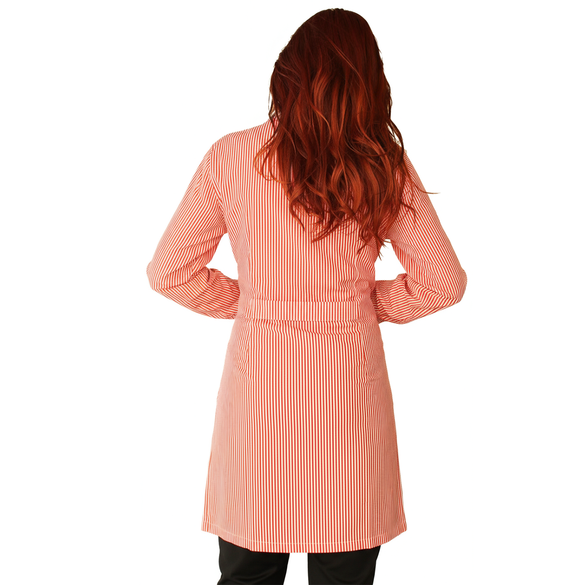 camice da lavoro donna, rigo rosso ML cod:7649