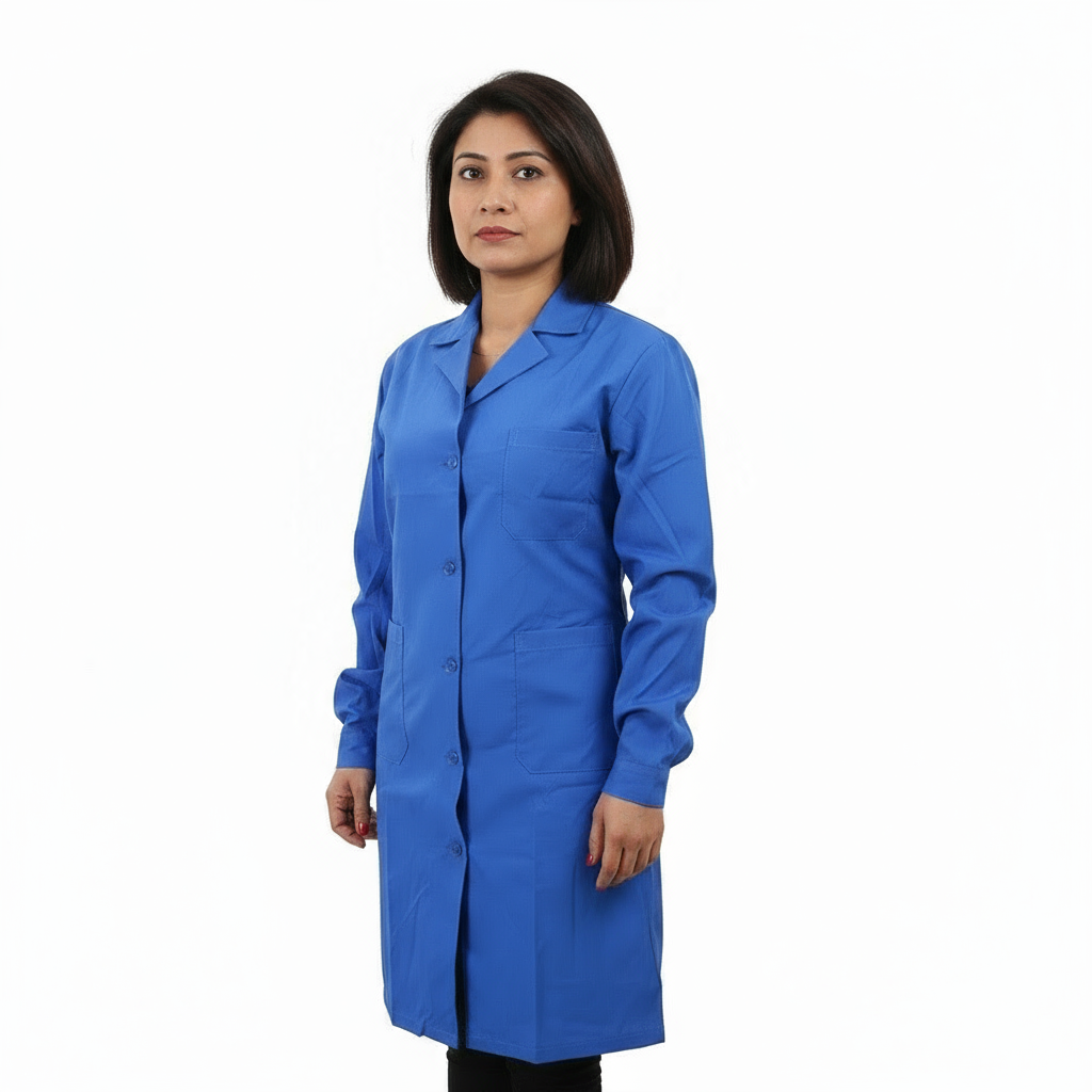 camice da lavoro donna,ml lungo "blu royal" Cod:7104